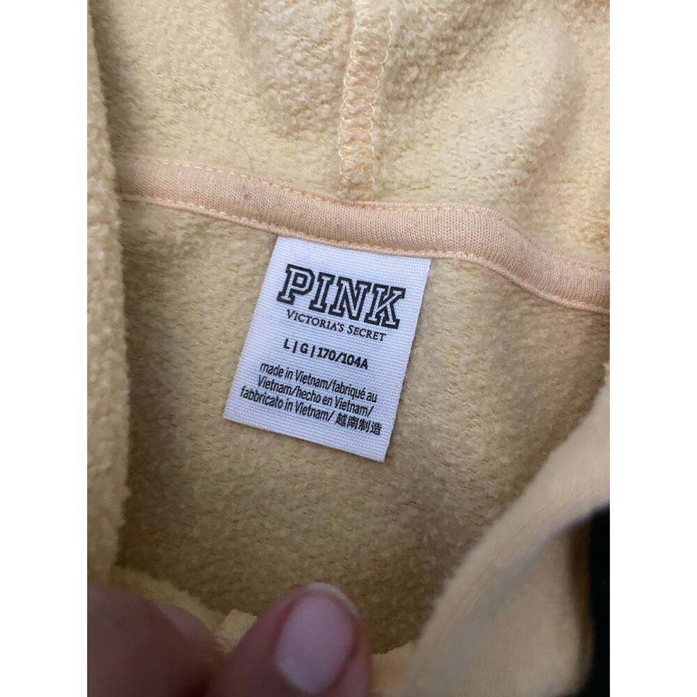 VS Pink Logo Script Zip Up Hoodie Size L - Picture 3 of 9